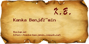 Kanka Benjámin névjegykártya