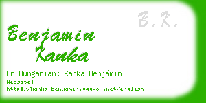 benjamin kanka business card