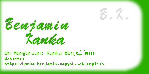 benjamin kanka business card